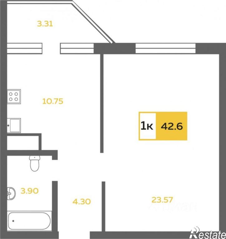1-комн квартира Ямбургский пр-д, 3,  д. 3