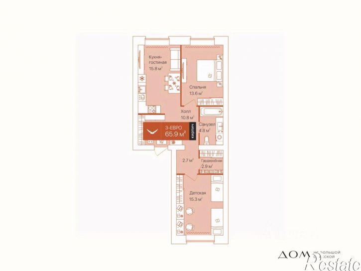 2-комн квартира в новом доме ул Республики, 204 12,  д. 204 12,  к. 12