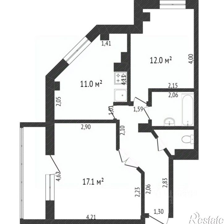 2-комн квартира ул Станислава Карнацевича, 1,  д. 1