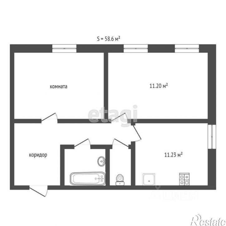 2-комн квартира ул Республики, 204 13,  д. 204 13,  к. 13