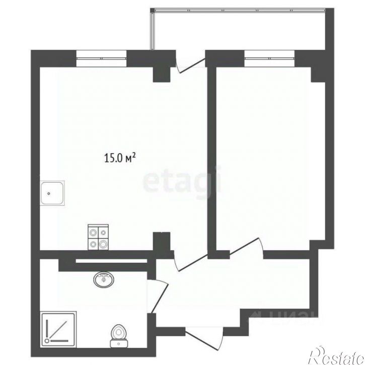 1-комн квартира ул Николая Никитина, 2,  д. 2