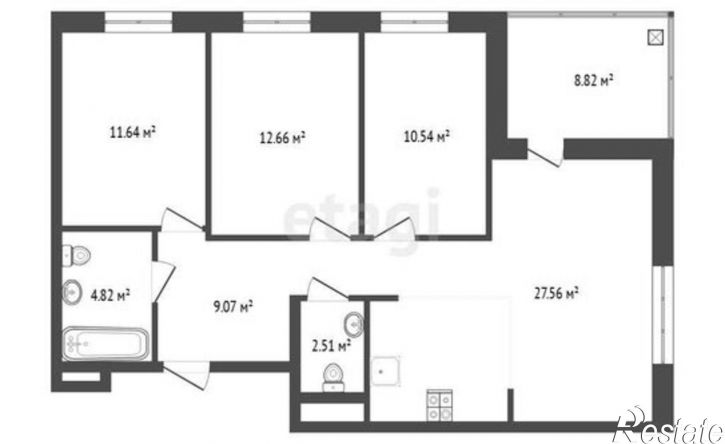 3-комн квартира ул Невская, 109,  д. 109