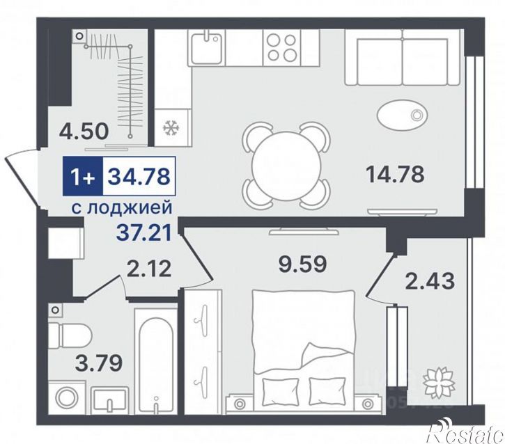 1-комн квартира в новом доме ул Стройотрядовская, 17,  д. 17