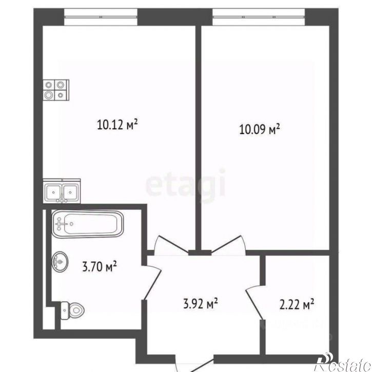 1-комн квартира ул Юрия Рогачева, 11 2,  д. 11 2,  к. 2