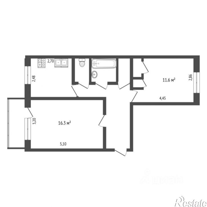 2-комн квартира ул Белинского, 7,  д. 7
