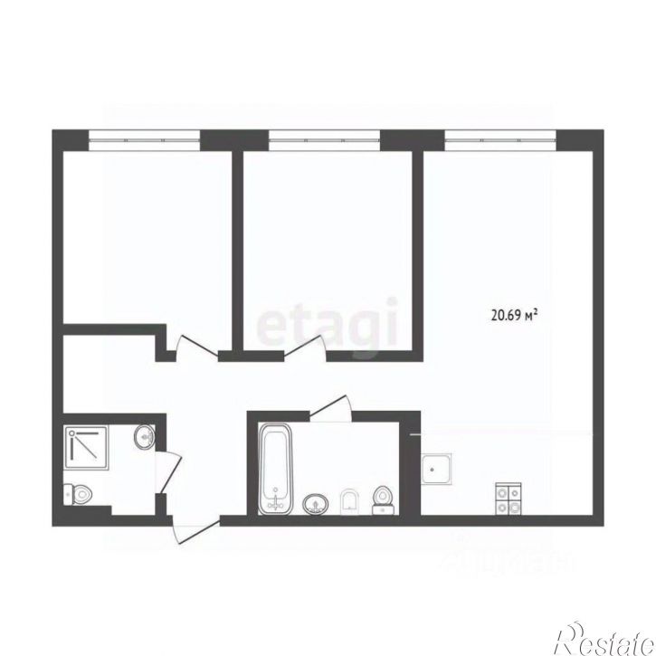 2-комн квартира ул Стройотрядовская, 14,  д. 14