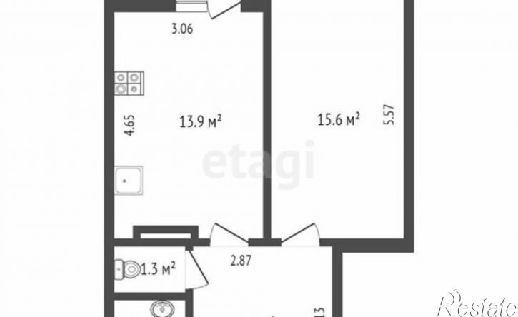 1-комн квартира ул Прокопия Артамонова, 8,  д. 8