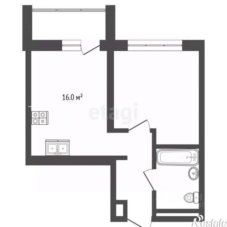 1-комн квартира ул разведчика Кузнецова, 16,  д. 16