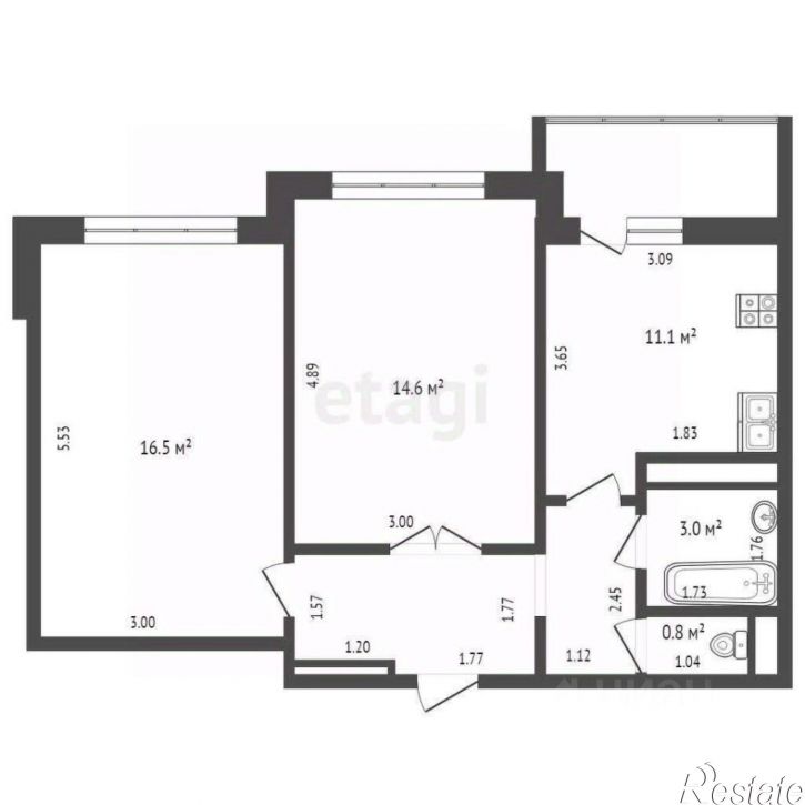 2-комн квартира ул Александра Протозанова, 12 1,  д. 12 1,  к. 1