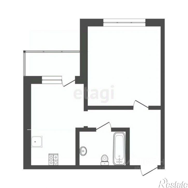 1-комн квартира ул Федюнинского, 30 1,  д. 30 1,  к. 1