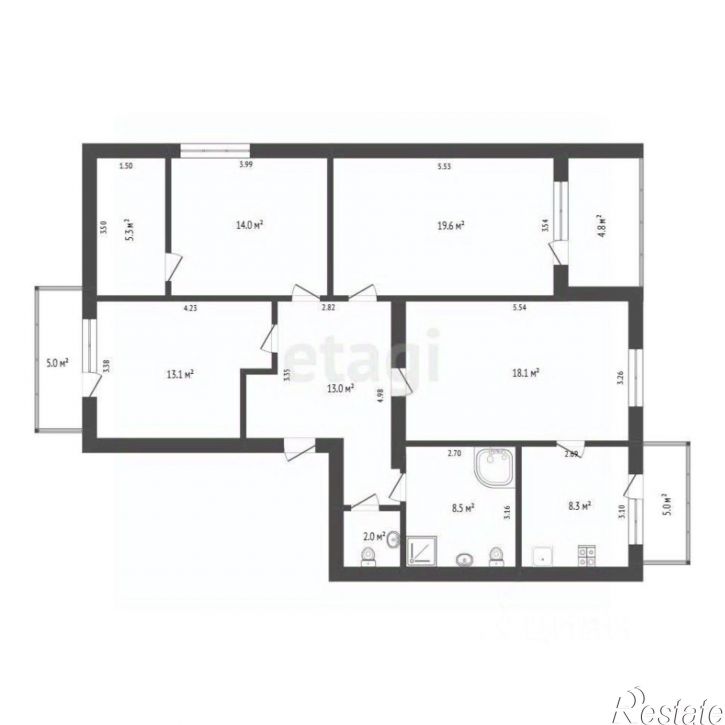 4-комн квартира ул Хохрякова, 83,  д. 83