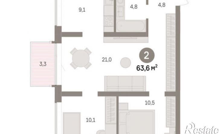 3-комн квартира в новом доме Причальная улица, 11,  д. 11