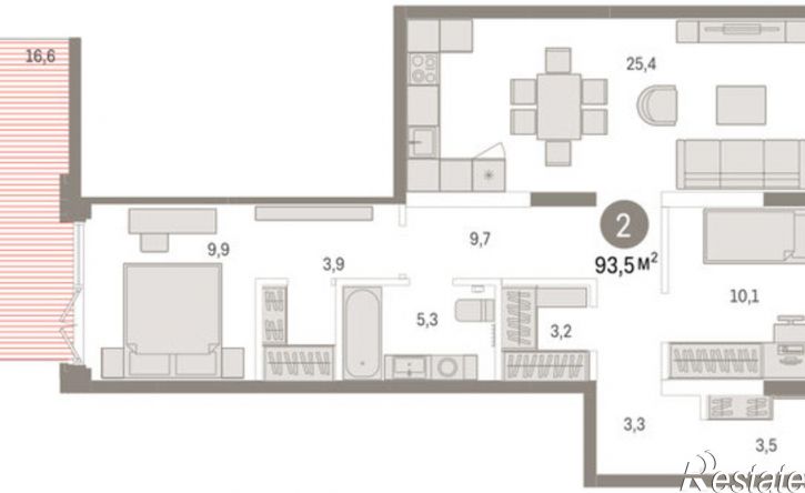 3-комн квартира улица Республики, 205 к2,  д. 205 к2