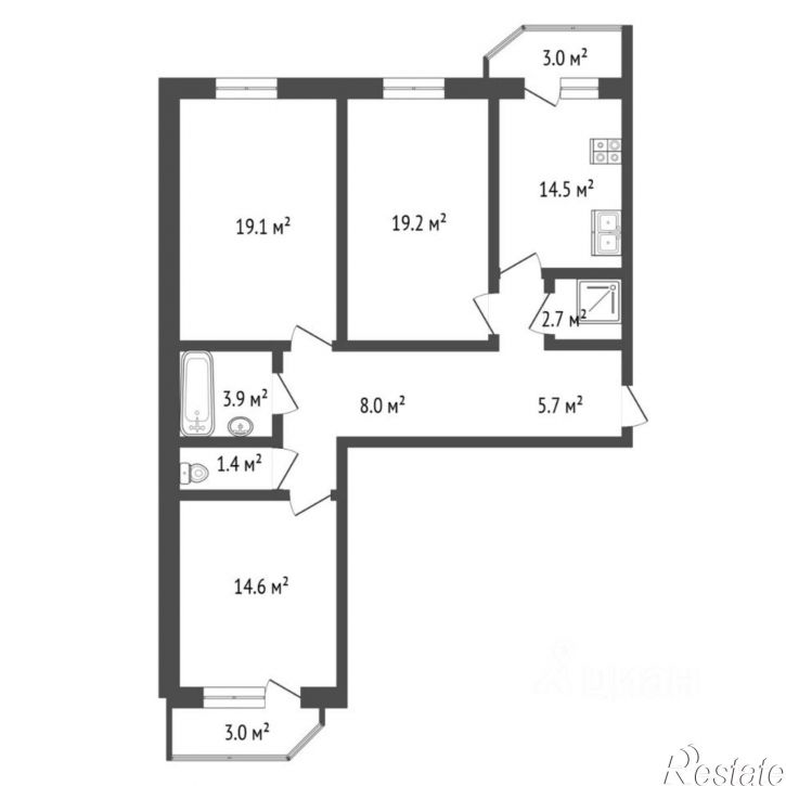 3-комн квартира ул Николая Семенова, 33,  д. 33