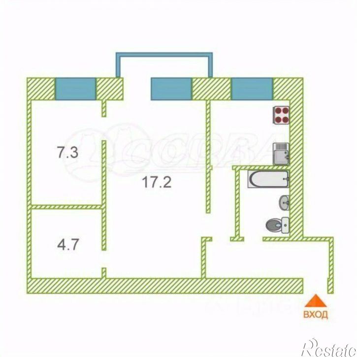 2-комн квартира ул Севастопольская, 35,  д. 35