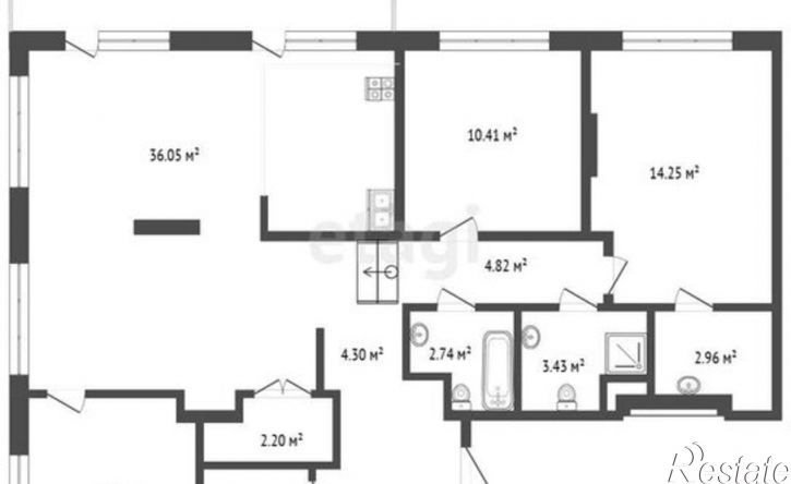 4-комн квартира Краснооктябрьская улица, 4