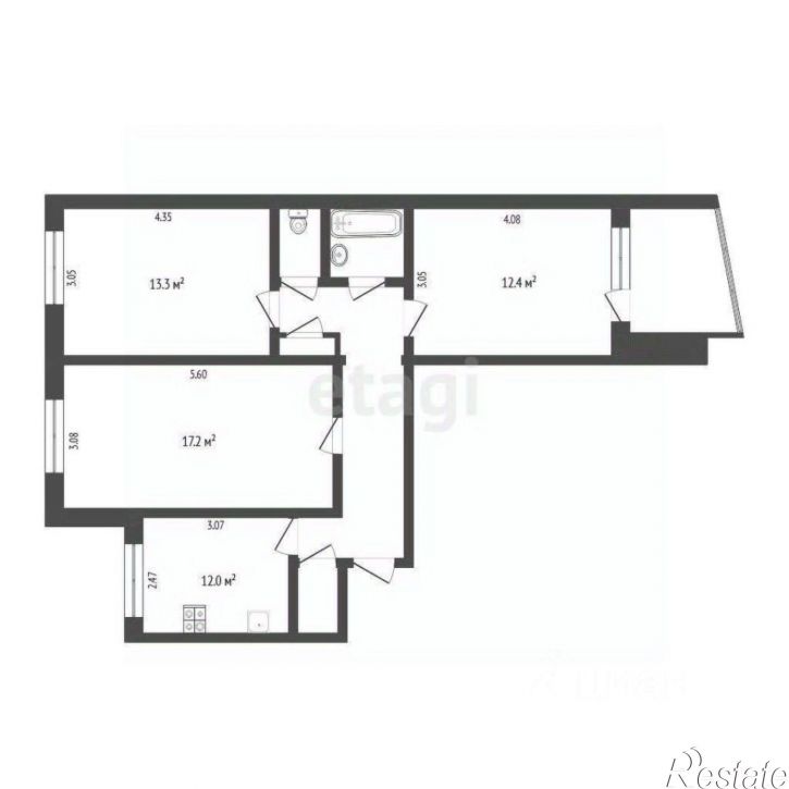 3-комн квартира ул Камчатская, 50,  д. 50