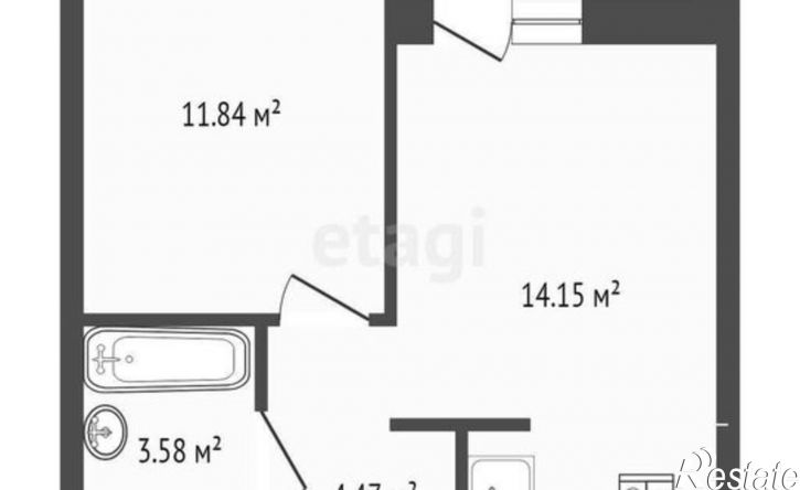 1-комн квартира в новом доме улица Андрея Приказнова, 6