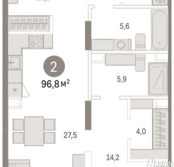 3-комн квартира ул Краснооктябрьская, 4 3,  д. 4 3,  к. 3