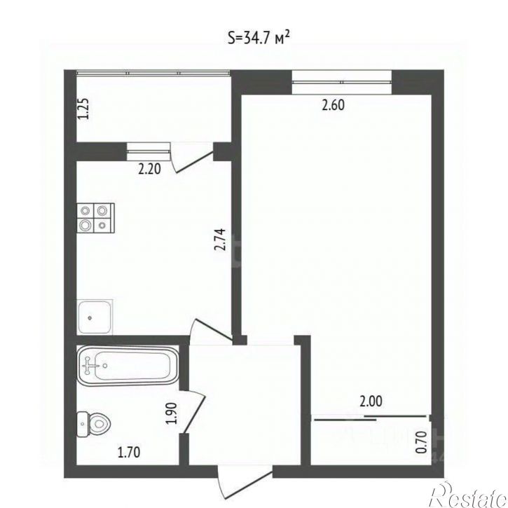 1-комн квартира ул Мелиораторов, 42,  д. 42