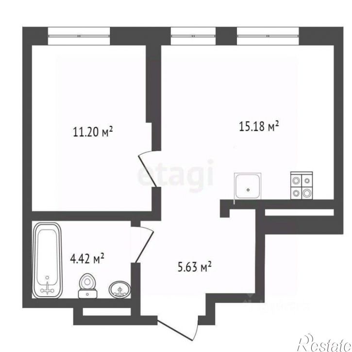 1-комн квартира ул Новоселов, 105,  д. 105