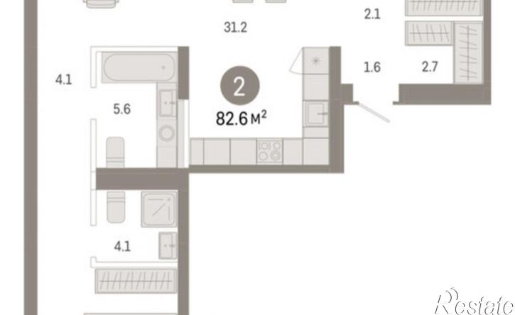 3-комн квартира в новом доме ул Краснооктябрьская, 4 3,  д. 4 3,  к. 3