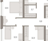3-комн, 97 кв м, этаж 10/16 ул Мысовская, 26