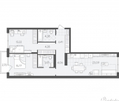 2-комн, 77 кв м, этаж 2/9 ул Геннадия Райкова, 19