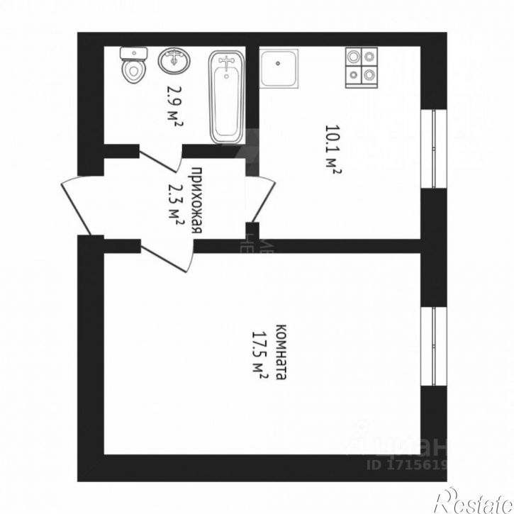 1-комн квартира ул Олимпийская, 21,  д. 21