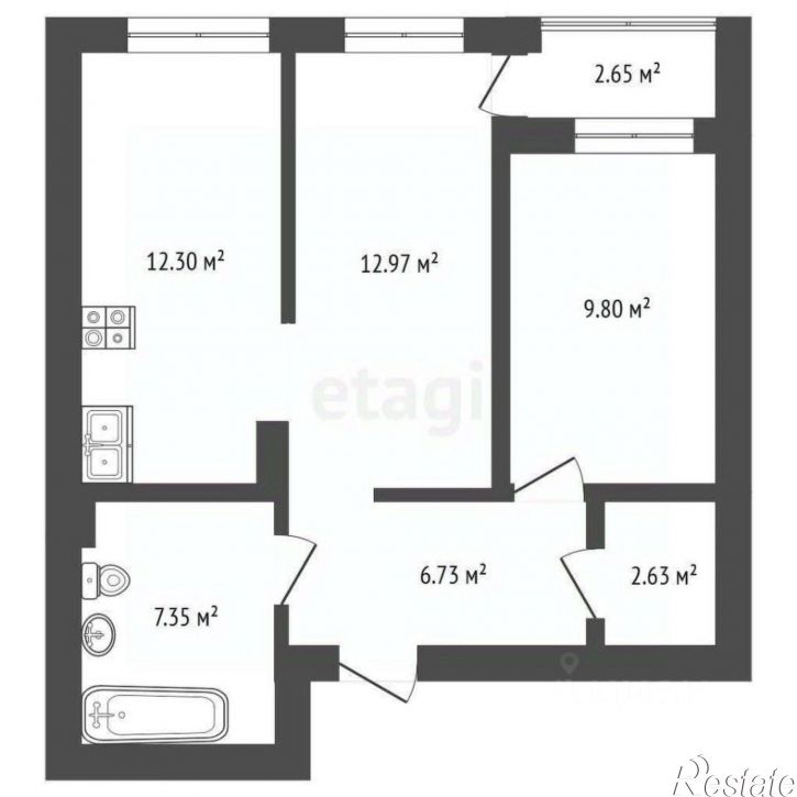 2-комн квартира ул Василия Севергина, 2 3,  д. 2 3,  к. 3