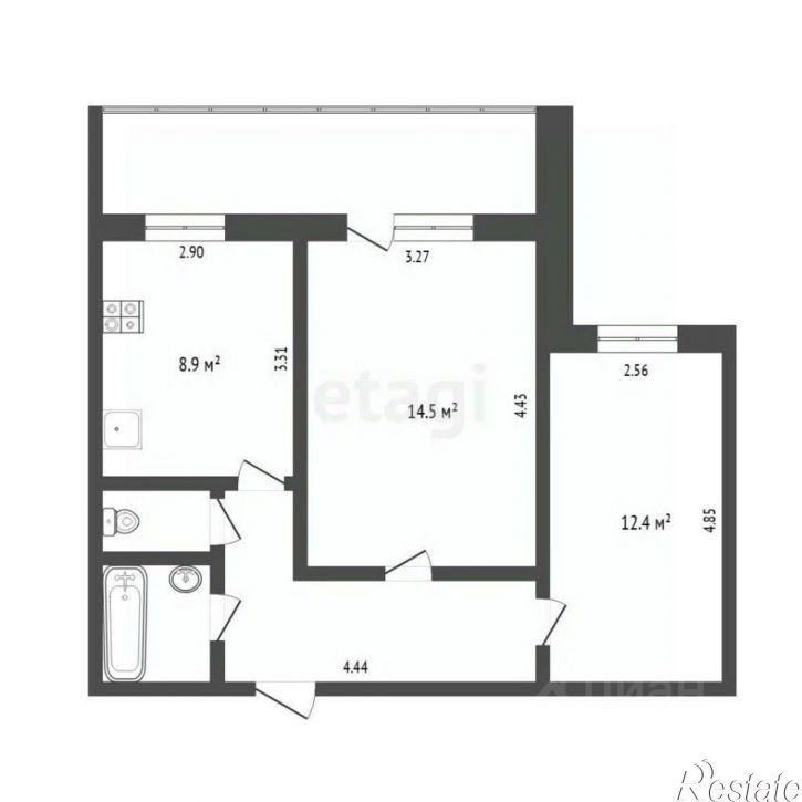 2-комн квартира ул Николая Чаплина, 132,  д. 132