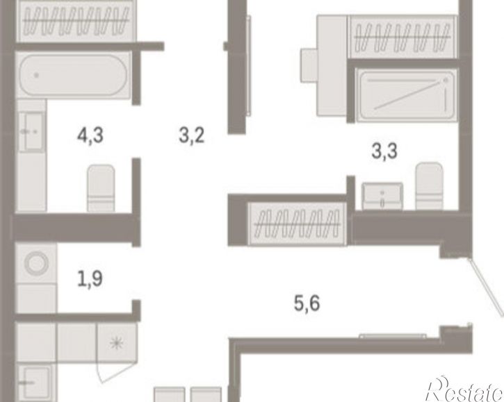 2-комн квартира в новом доме ул Республики, 205/5,  д. 205/5