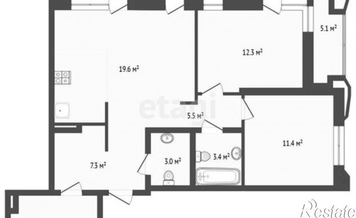 2-комн квартира ул Судостроителей, 46 1,  д. 46 1,  к. 1