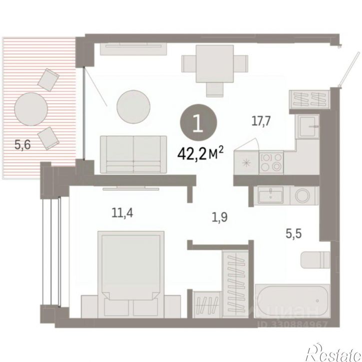 2-комн квартира в новом доме ул Урайская, 67,  д. 67