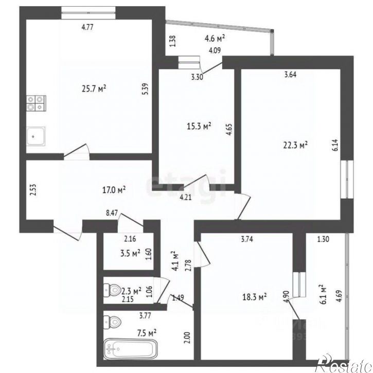 3-комн квартира Юганский пр-д, 4,  д. 4