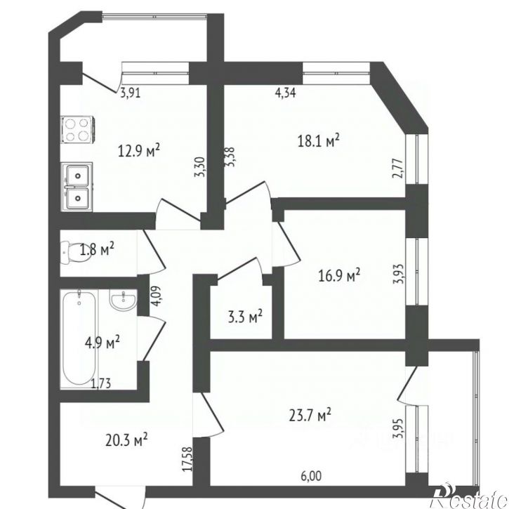 3-комн квартира ул Широтная, 112 3,  д. 112 3,  к. 3