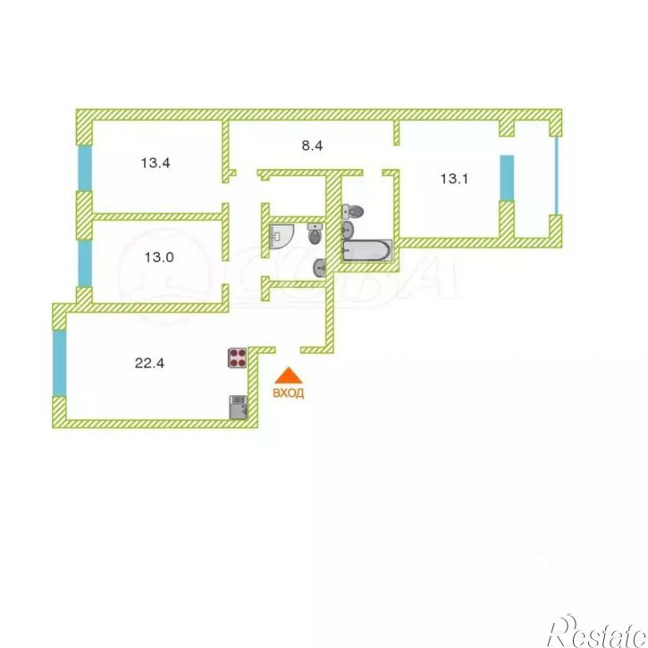 3-комн квартира ул разведчика Кузнецова, 16/1,  д. 16/1
