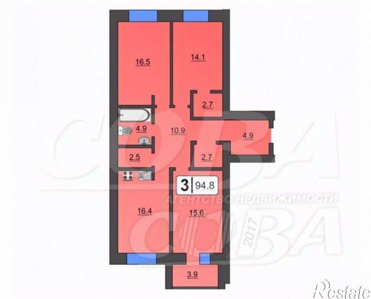 3-комн квартира ул Полевая, 105 2,  д. 105 2,  к. 2