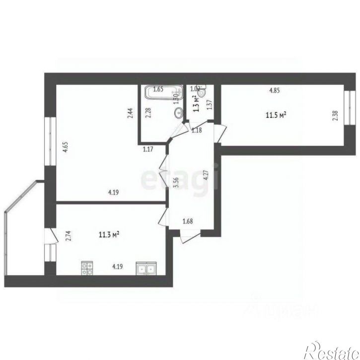 2-комн квартира ул Беляева, 33 2,  д. 33 2,  к. 2