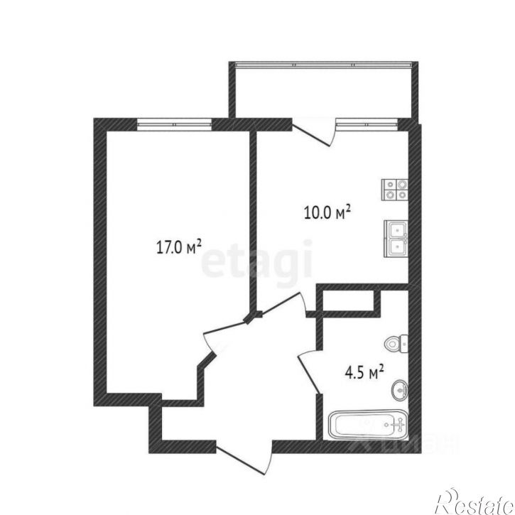 1-комн квартира ул Бакинских Комиссаров, 3 1,  д. 3 1,  к. 1
