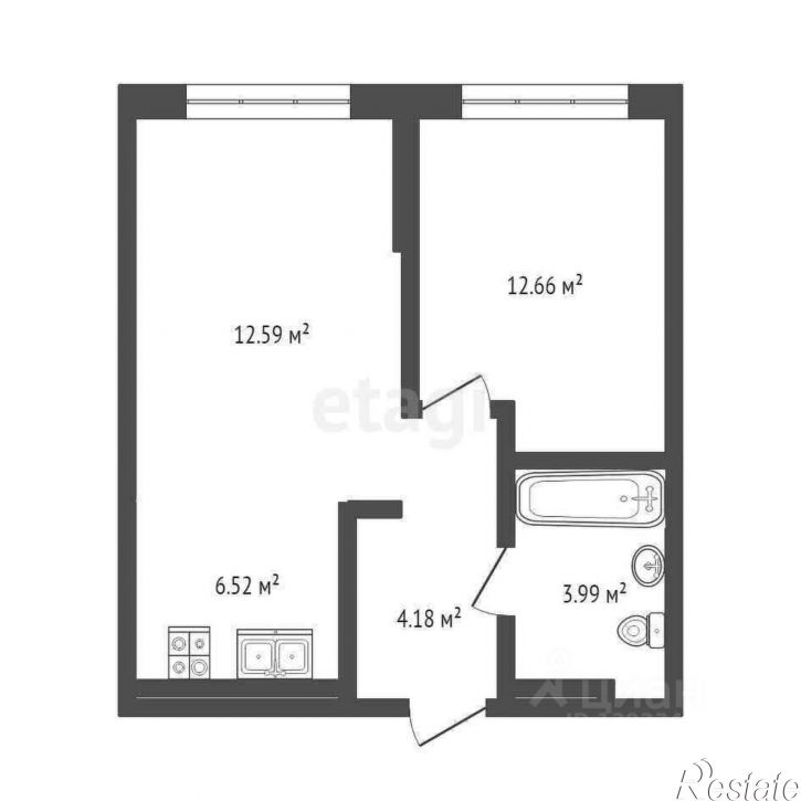 1-комн квартира ул Харьковская, 72б,  д. 72б