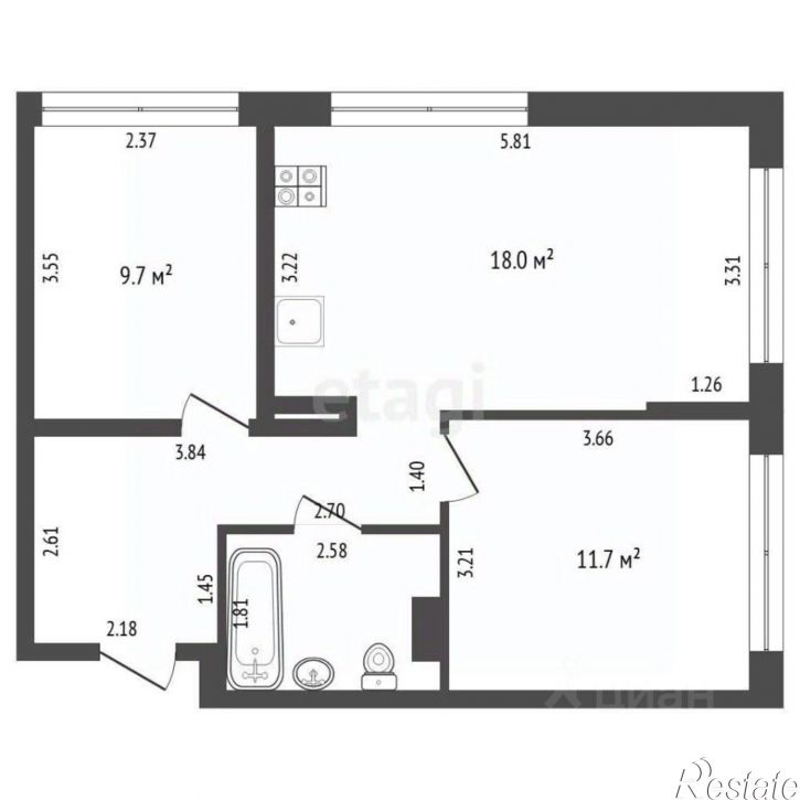 2-комн квартира ул Тимофея Чаркова, 87,  д. 87