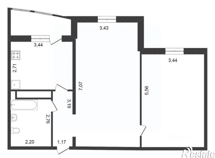 2-комн квартира ул Кремлевская, 110 1,  д. 110 1,  к. 1