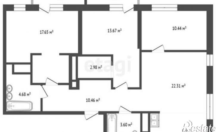 3-комн квартира ул Героев Сталинградской битвы, 7,  д. 7