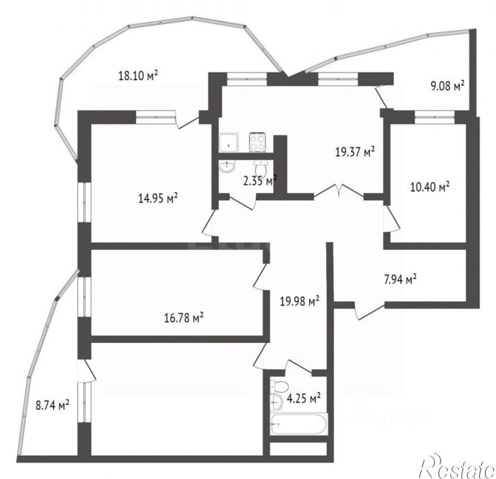 4-комн квартира ул Федюнинского, 64 1,  д. 64 1,  к. 1
