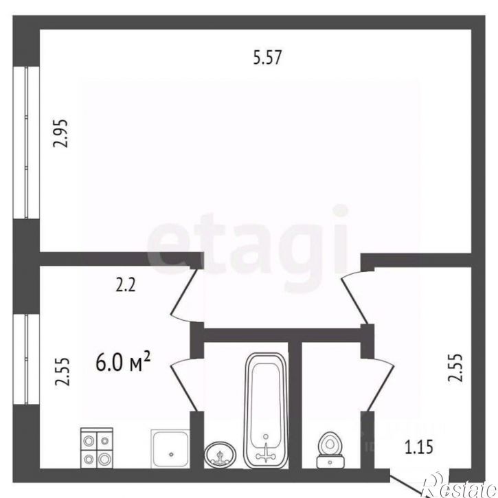 1-комн квартира ул Мельникайте, 95,  д. 95