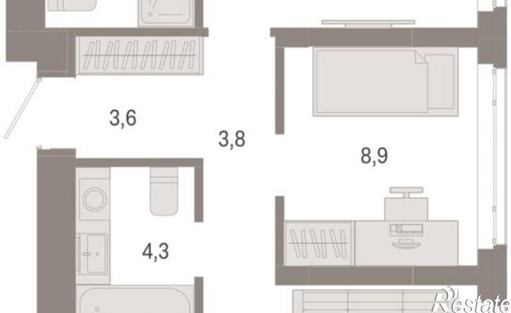3-комн квартира в новом доме Тюмень, улица Республики, 205к3