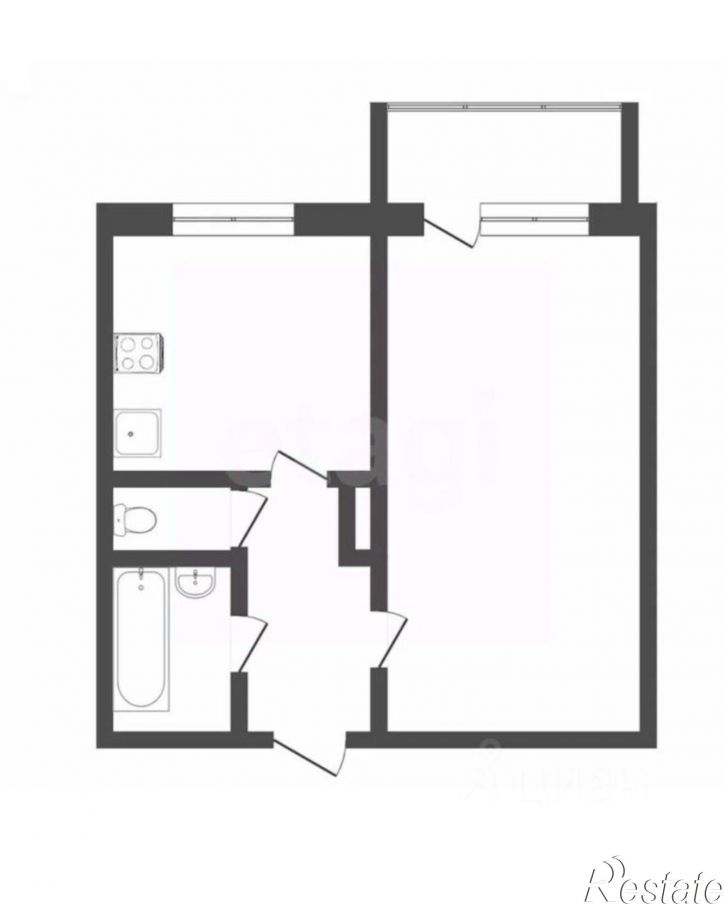 1-комн квартира ул Мельничная, 24,  д. 24