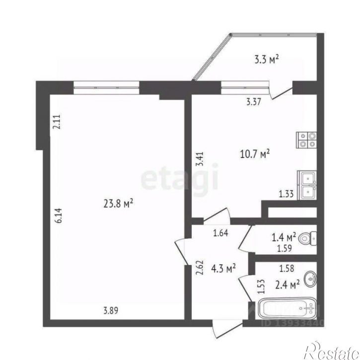 1-комн квартира ул Андрея Бушуева, 6,  д. 6