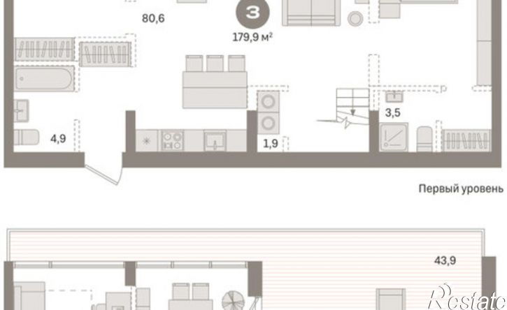3-комн квартира Причальная улица, 7